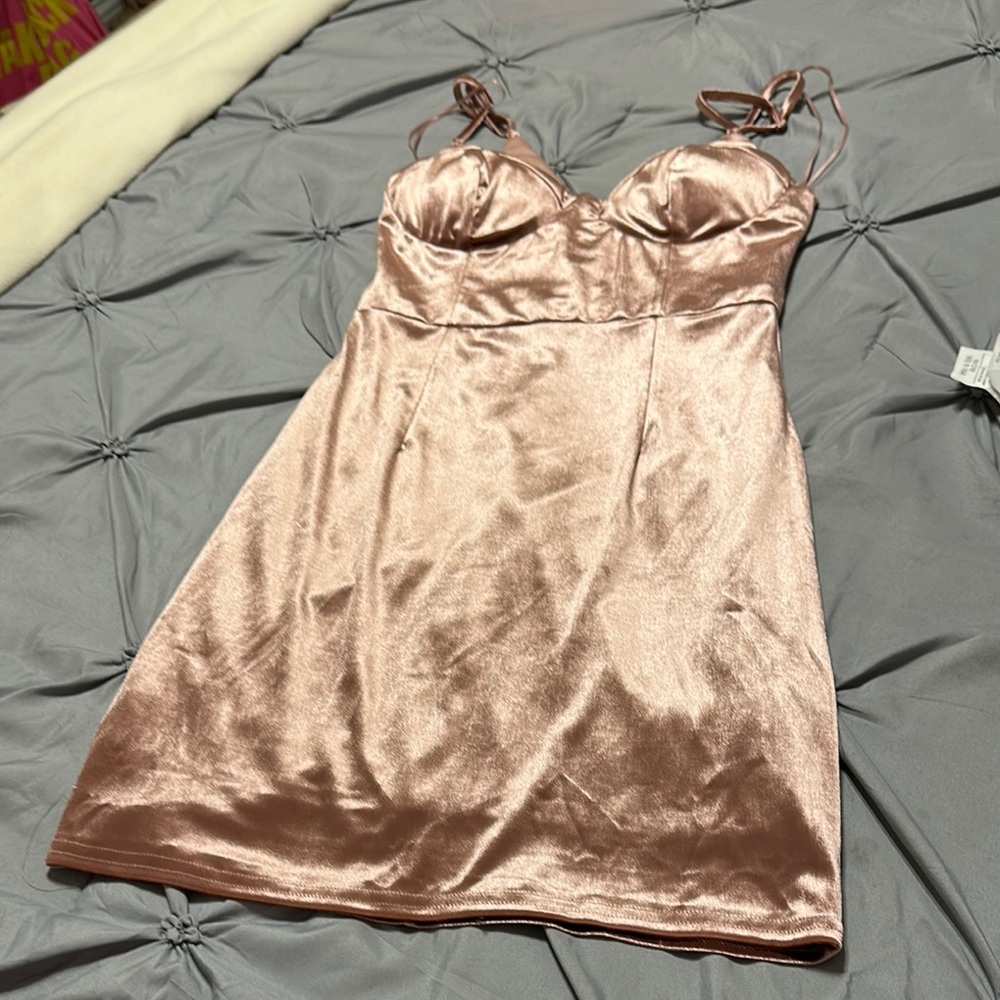 Satin Pink Mini Dress